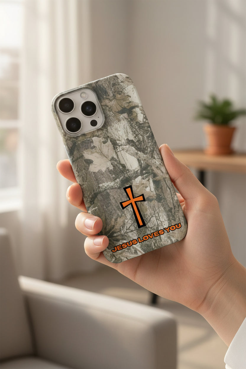 Orange/Camo "Jesus Loves You"