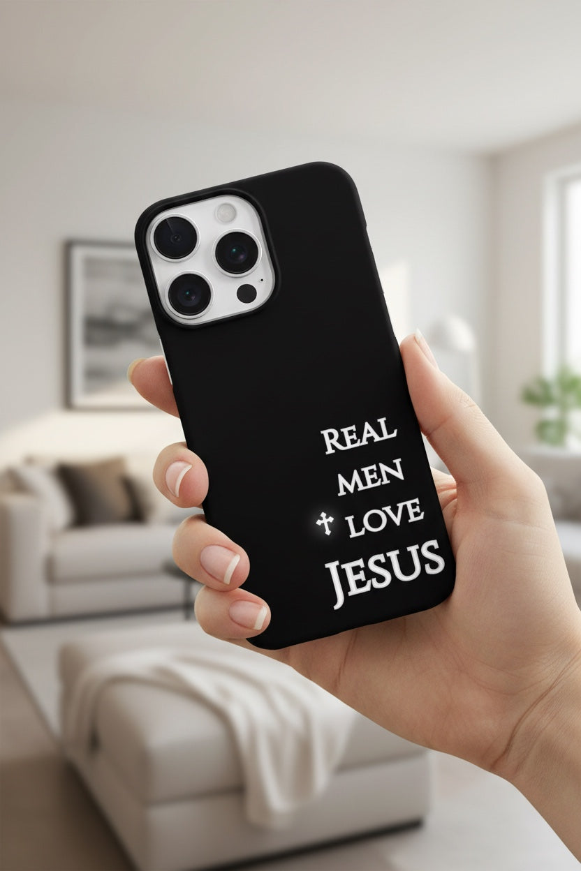 Black "Real Men Love Jesus"