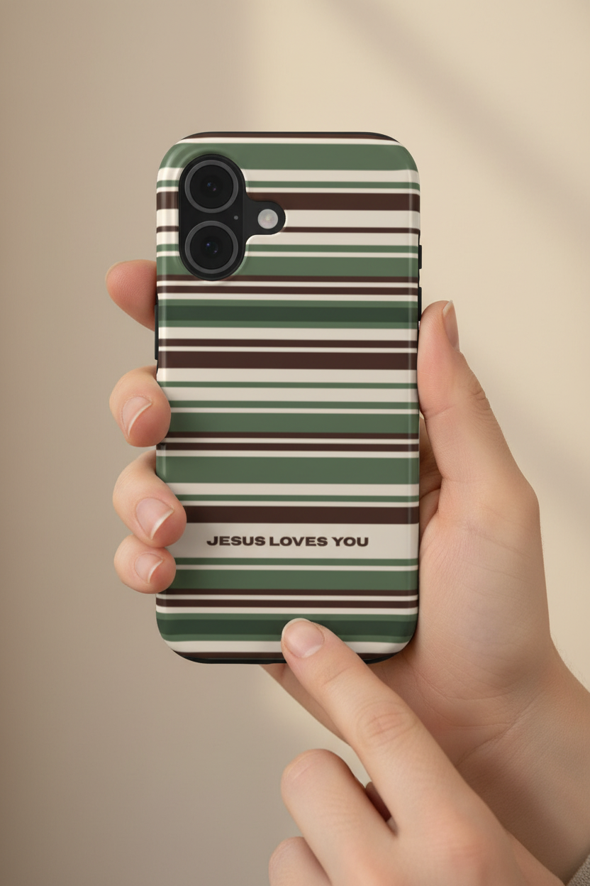 Jesus Loves You Stripes Green – In Hand