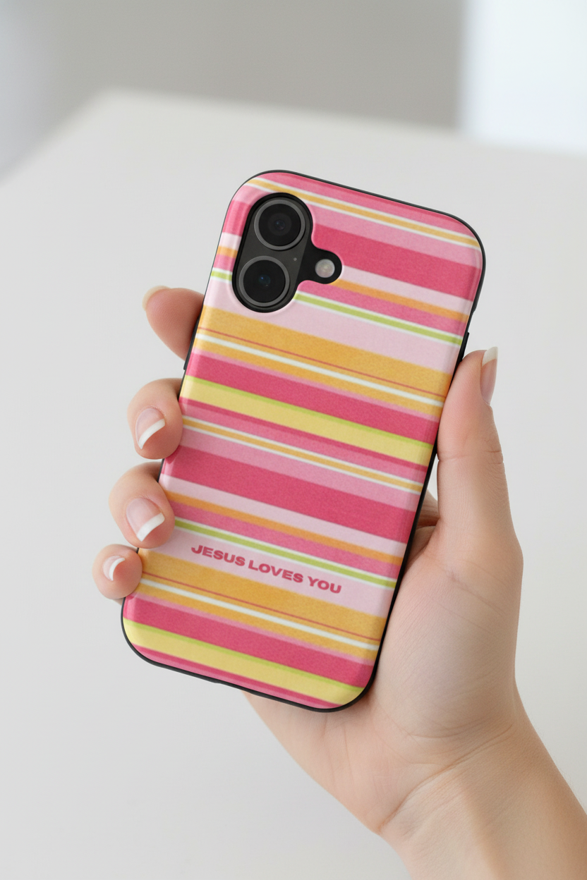 Jesus Loves You Stripes Pink – In Hand